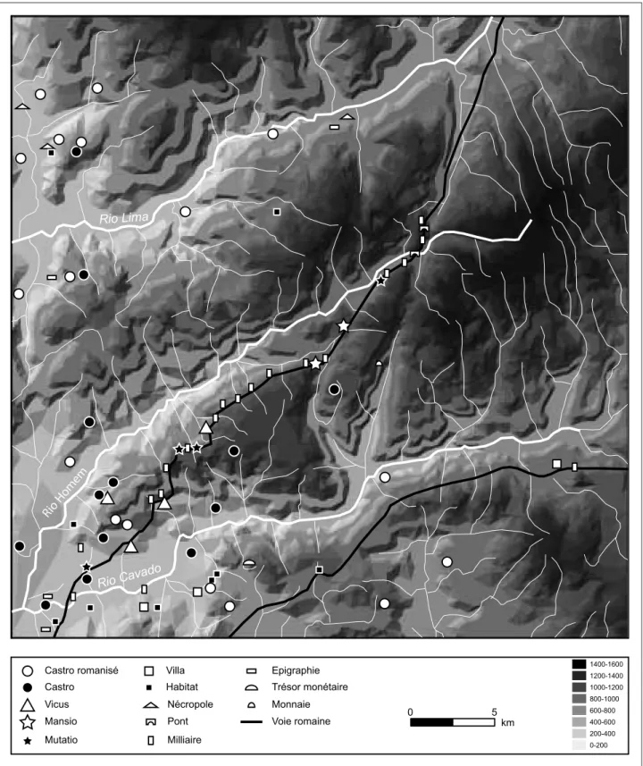 Figure 7 : L’intégration de la montagne dans la partie occidentale du Conventus Bracarensis : l’exemple de la vallée du C á vado.