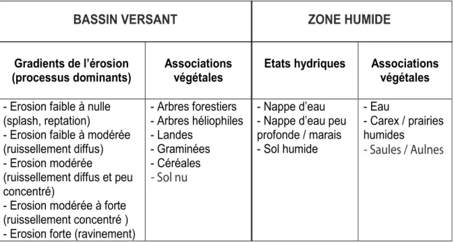 Figure 4 : Typologie des processus environnementaux (C. Ballut, B. Prat, CNRS).