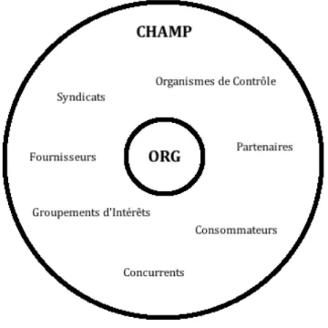 Figure    1.1:    Diagramme    présentant    l’organisation    (ex:    ACSTA)   dans    son    champ   organisationnel