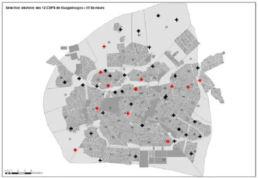 Figure 6 : Sélection aléatoire des CSPS en milieu urbain 