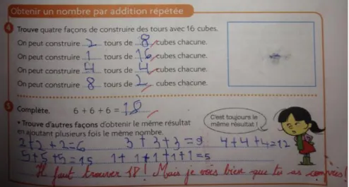 Figure 6 : Exercices 4 et 5 (Élève D)   Interprétation : 