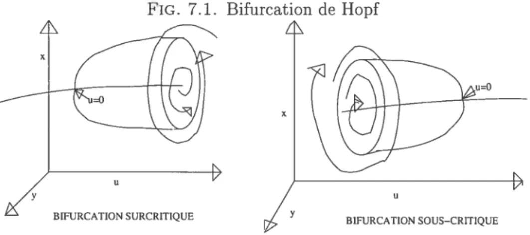 FIG. 7.1. Bifurcation de Hopf