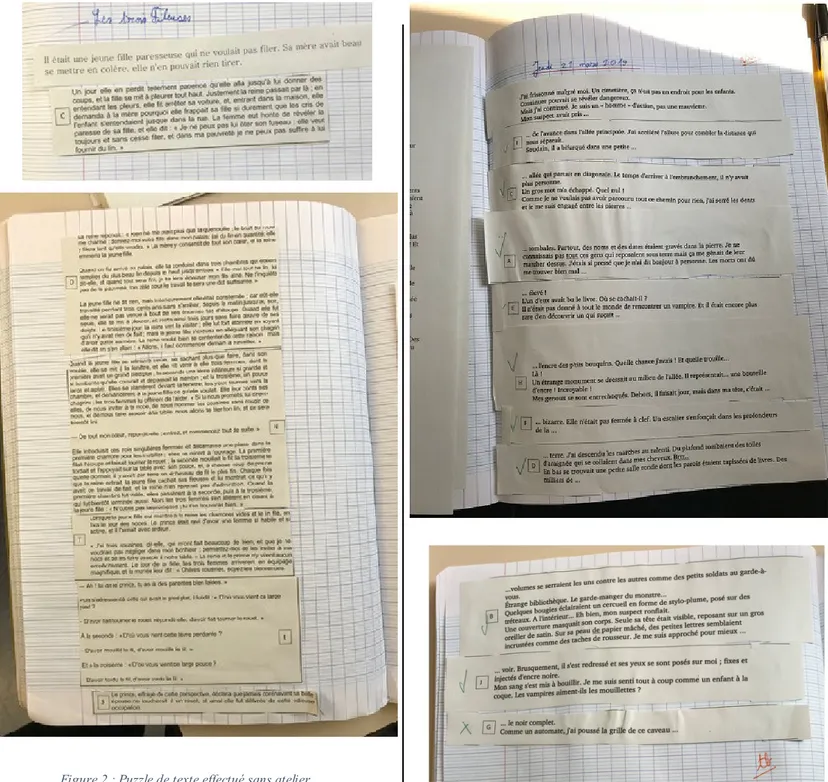 Figure 2 : Puzzle de texte effectué sans atelier  