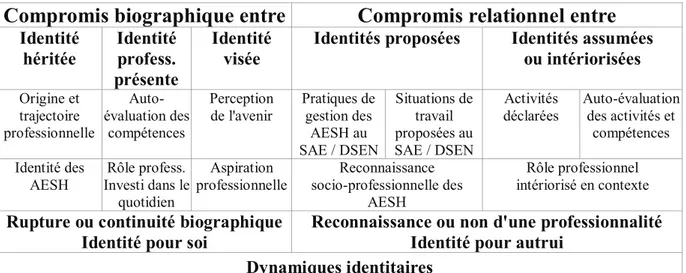 Tableau 1 – Présentation simplifié de la problématique 