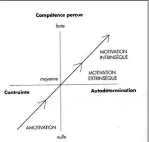 Figure 2 : les 2 composantes de la motivation (schéma inspiré de la théorie de Deci &amp; 