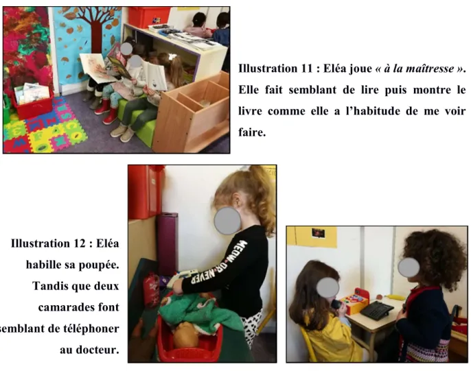 Illustration 11 : Eléa joue « à la maîtresse ». 