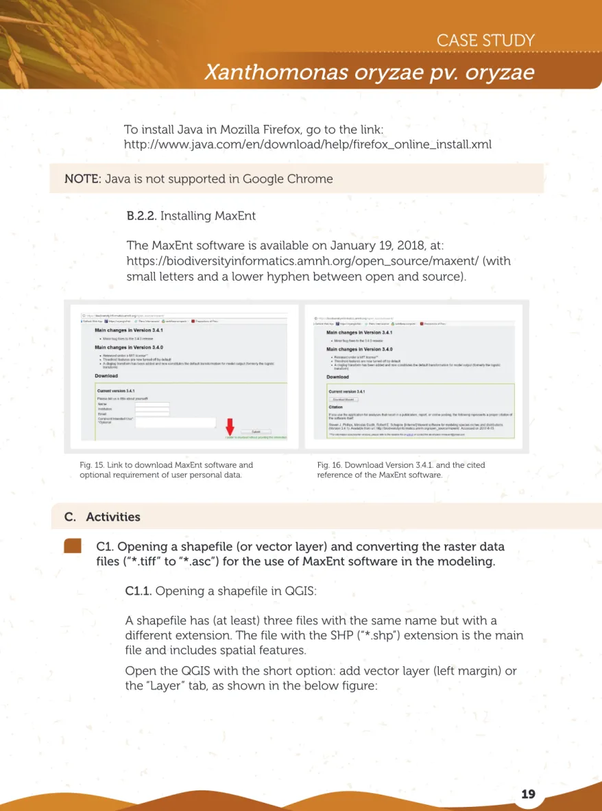 Fig. 15. Link to download MaxEnt software and  optional requirement of user personal data.