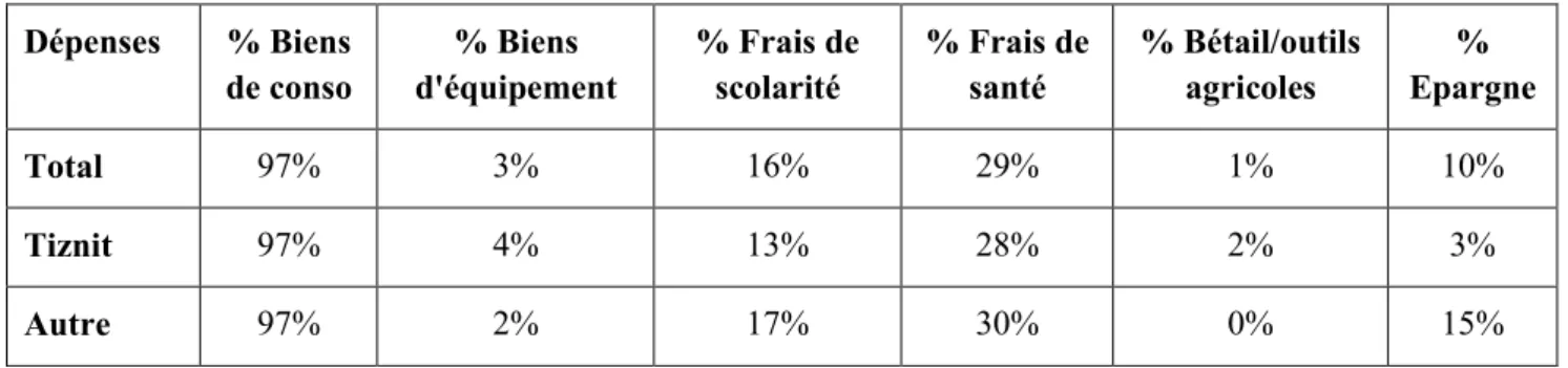 Tableau 2 : Utilisation des revenus des coopératives par les femmes 