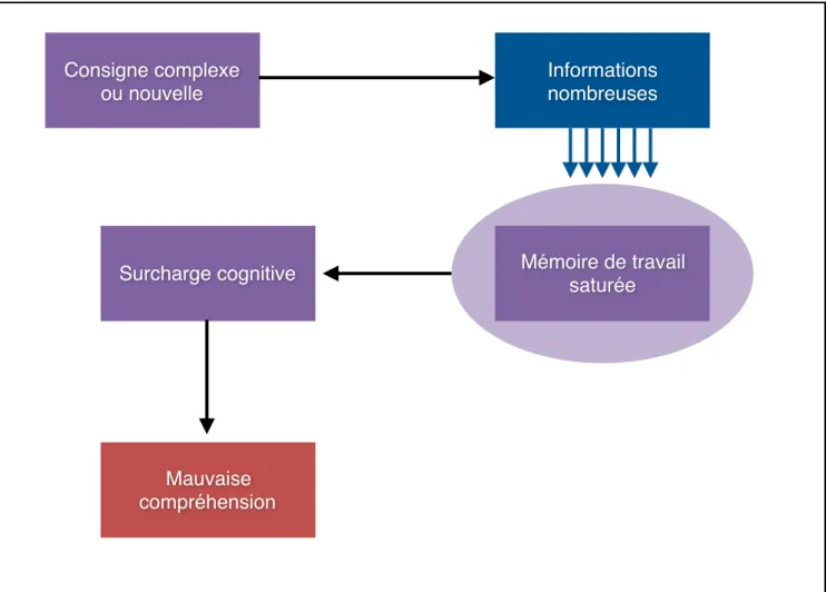 Figure 3 : Schéma de la surcharge cognitive pouvant être induite par une consigne 