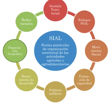 Figura 1. Temas asociados a la evolución del concepto SIAL 