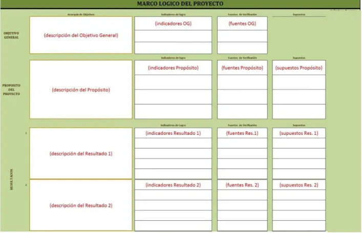 Gráfico 8 Estructura del marco lógico de los proyectos 