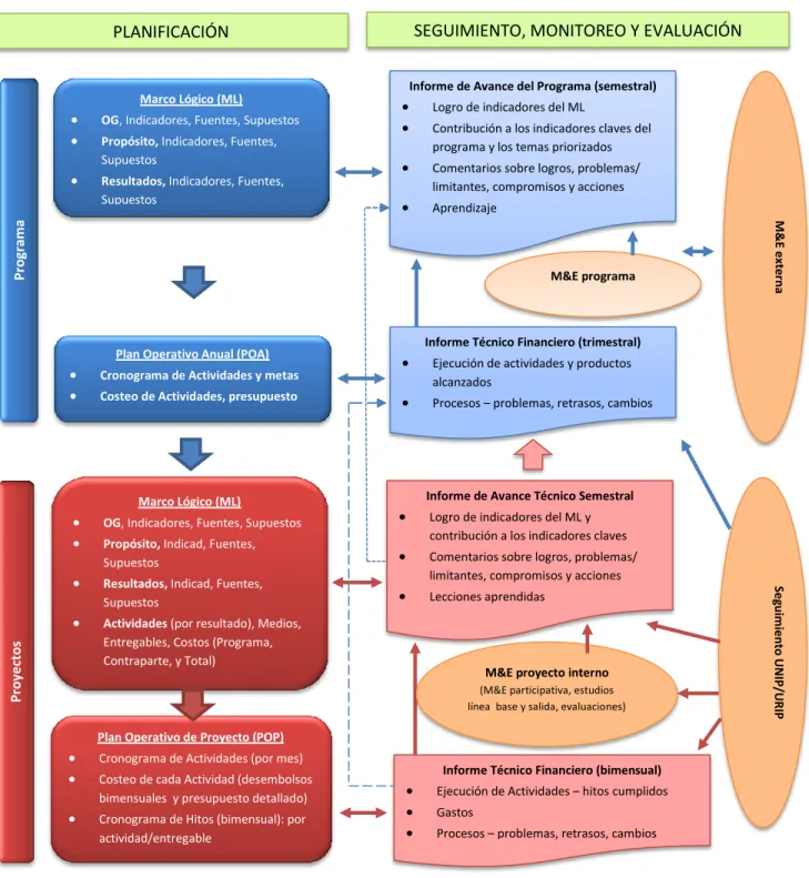 Gráfico 1. Proceso de planificación, seguimiento, monitoreo y evaluación de programas y proyectos 