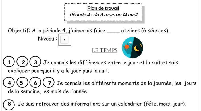 Figure 1 Extrait de la fiche de suivi individuel (annexe 3)