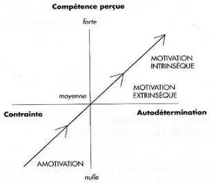 Figure 2: Deux composantes de la motivation   (Deci et Ryan, in Lieury et Fenouillet, 2006, p.64) 