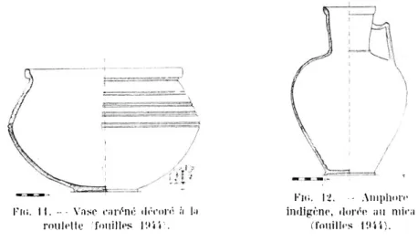 Fig.  11.  — Vase  caréné  décoré  à  la  roulette  (fouilles  1944). 