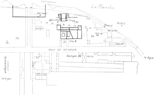 Fig.  1.  —  Plan  général  de  situation:  les  ruines  au  Camp  romain  à  Saint-Aubin