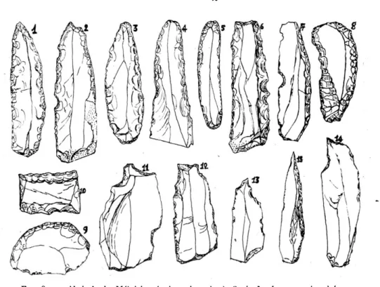 Fig.  9.  —  Abri  de  la  Métairie.  Aurignacien. Divers  types  de  burin. 