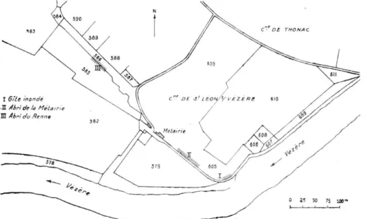 Fig.  1.  —  Situation  des gisements  de  Belcayre  sur le  plan  cadastral. 
