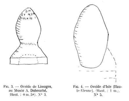 Fig.  3.  — Ovoïde  de Limoges,  au Musée  A.  Dubouché,  (Haut.  :  Om. 58).  N&#34;  3
