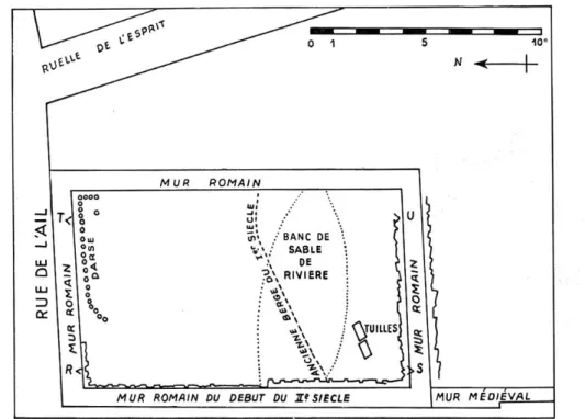 Fig.  4.  —  Coupe slratigraphique  selon  T U  du  plan  ci-dessus. 