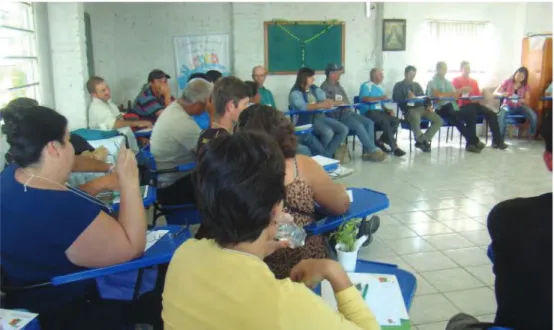 Figura 14: Debate em grupo no Encontro Regional do PABE – Novo Hamburgo-RS.  Fonte: SDR/RS.