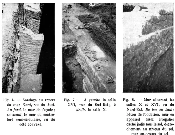 Fig.  6.  —  Sondage  au  revers  du  mur  Nord,  vu  du  Sud. 