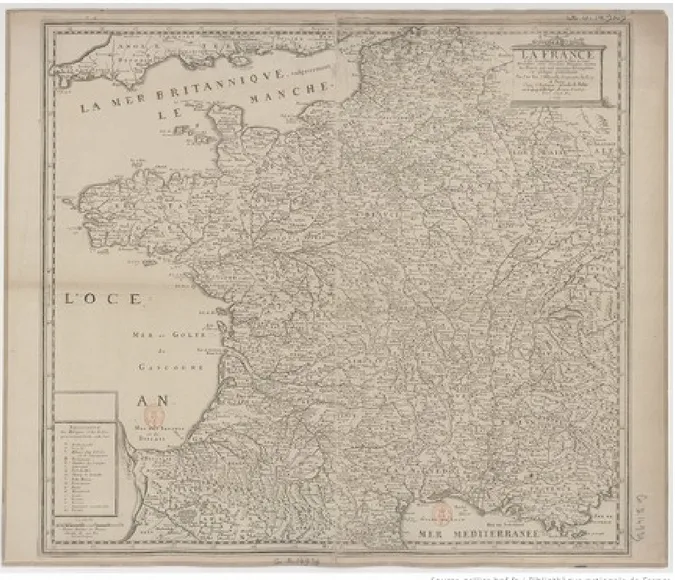 Fig. 6 : Pierre Duval,  La France et ses Acquisitions par la paix […], Paris, chez l’auteur, 1665,
