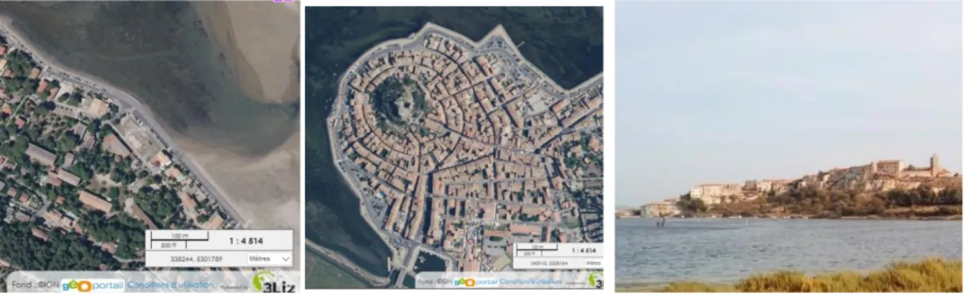 Figure 3 : La Franqui, village rue  Figure 5 : Gruissan, village en circulade  Figure 4 : Gruissan, village en circulade  Figure 5 : Bages, village perché  Figure 4 : Bages, village perché 