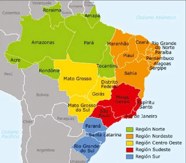 Figura 7. Regiones y Estados de Brasil