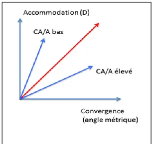 Figure 4 : ligne de Donders et rapport CA/A 