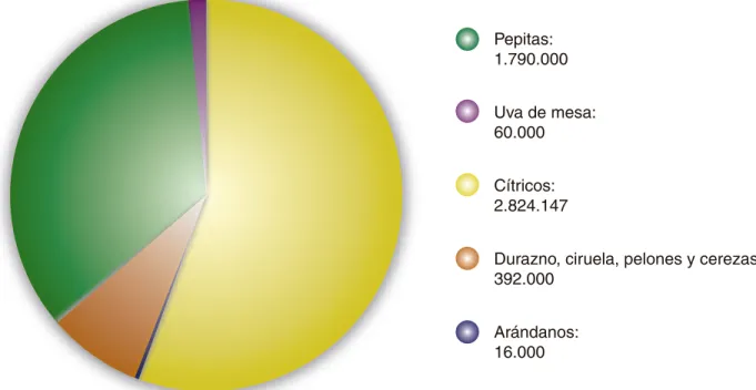 Gráfico 1: Participación en el total de fruta en la Argentina - 2014 (t)