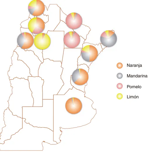 Gráfico 5: Especies producidas por provincia - 2014