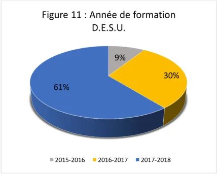 Figure 11 : Année de formation  D.E.S.U.