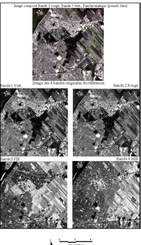 Figure 2.3 3 : Image SP POT-5 utilisé ée avec ses b bandes spect trales. 