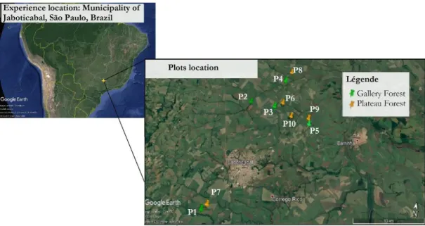 Figure 3: Study location and plots locations. 