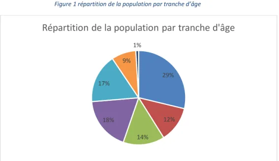Figure 1 répartition de la population par tranche d’âge 