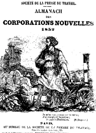 Fig. 11. Couverture de l’Almanach des corporations nouvelles, 1852 