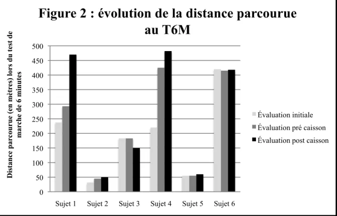 Figure 2 : évolution de la distance parcourue  au T6M 