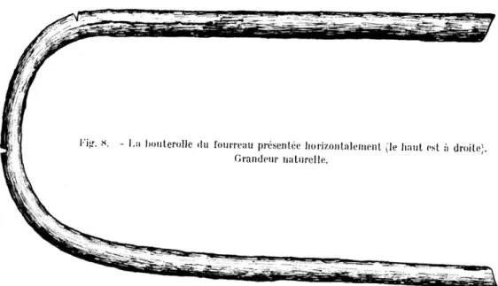 Fig. 8.  — La  bouteroUe du  fourreau présentée horizontalement  (le haut est à droite)