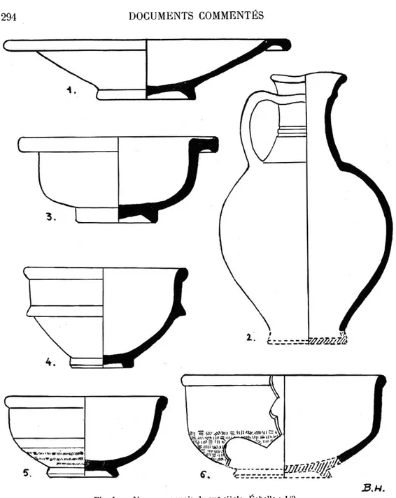 Fig.  1.  — ■ Vases  argonnais du ive siècle.  Échelle :  1/3. 