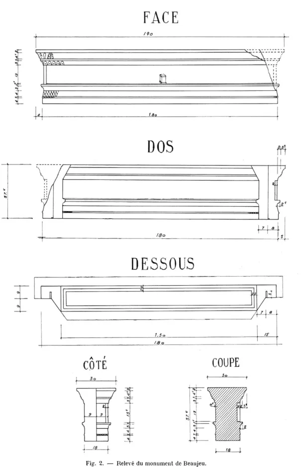 Fig.  2.  —  Relevé du monument de Beaujeu. 