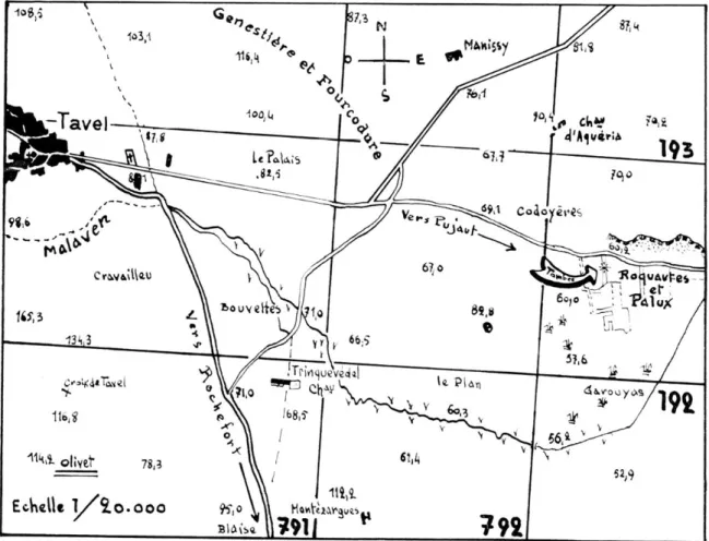 Fig.  1. — Plan de situation des sépultures, d'après un relevé effectué sur le  terrain par M
