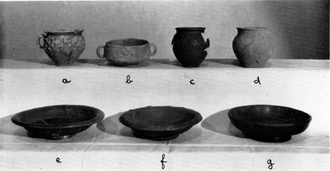 Fig.  15.  — Vases  des  tombes  1  (e),  2  (c-f),  3  (g),  4  (a-b-d) 