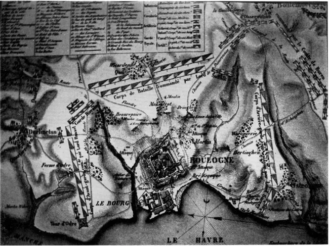 Fig.  4.  —  Plan  de  Boulogne  et  environs  en  1544. 