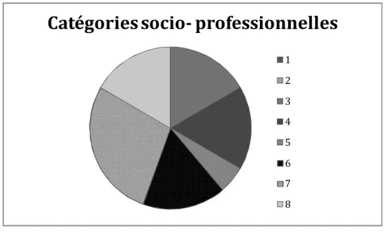 Figure 3: Répartition de la population étudiée en fonction de  leur catégorie socioprofessionnelle 