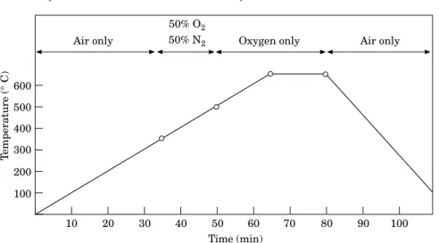 Fig. 3. Variation of experimental conditions during ash content determination.