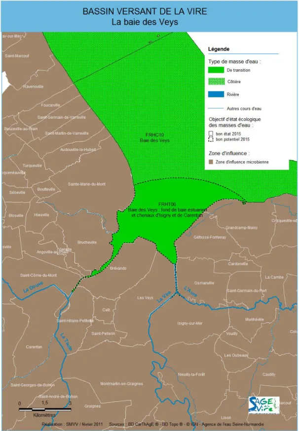 Figure 1. Carte de la Baie des Veys (Source : Agence de l’eau Seine-Normandie) 