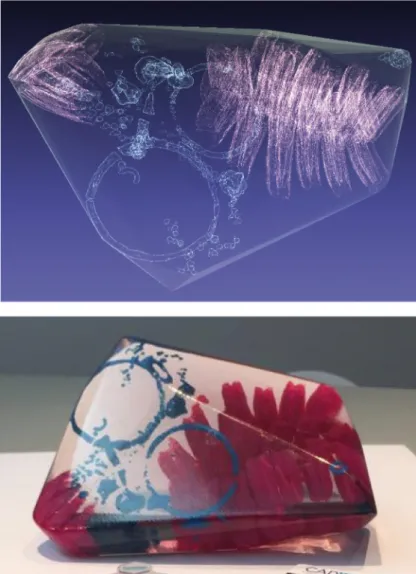 Fig. 7 : Impression numérique 3D du  crâne de cheval harnaché. 