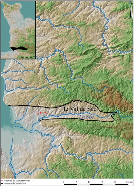 Fig. 5 - L’unité paysagère du Val de Sée  (Loïc  Ménager, Inrap. D’après Brunet &amp; Girardin, 2001)