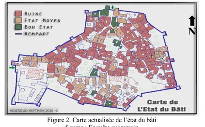 Figure 2. Carte actualisée de l’état du bâti  Source : Enquête sur terrain 